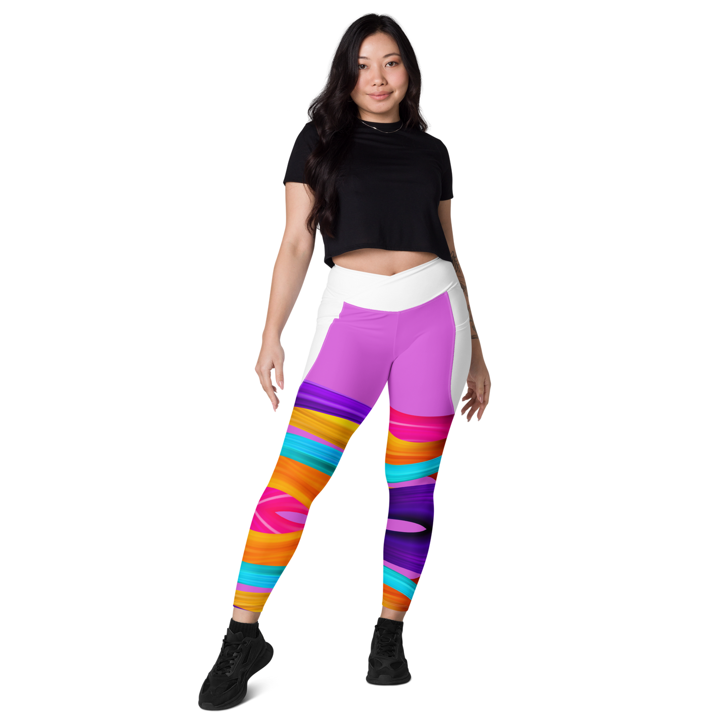 BDifferent Rainbow (Crossover leggings with pockets)