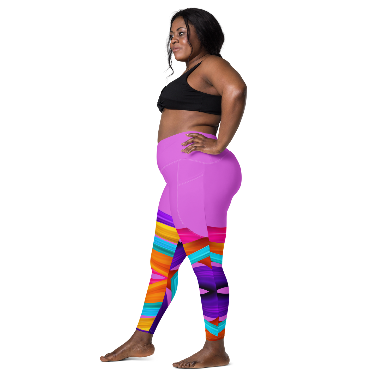 BDifferent Rainbow (Crossover leggings with pockets)