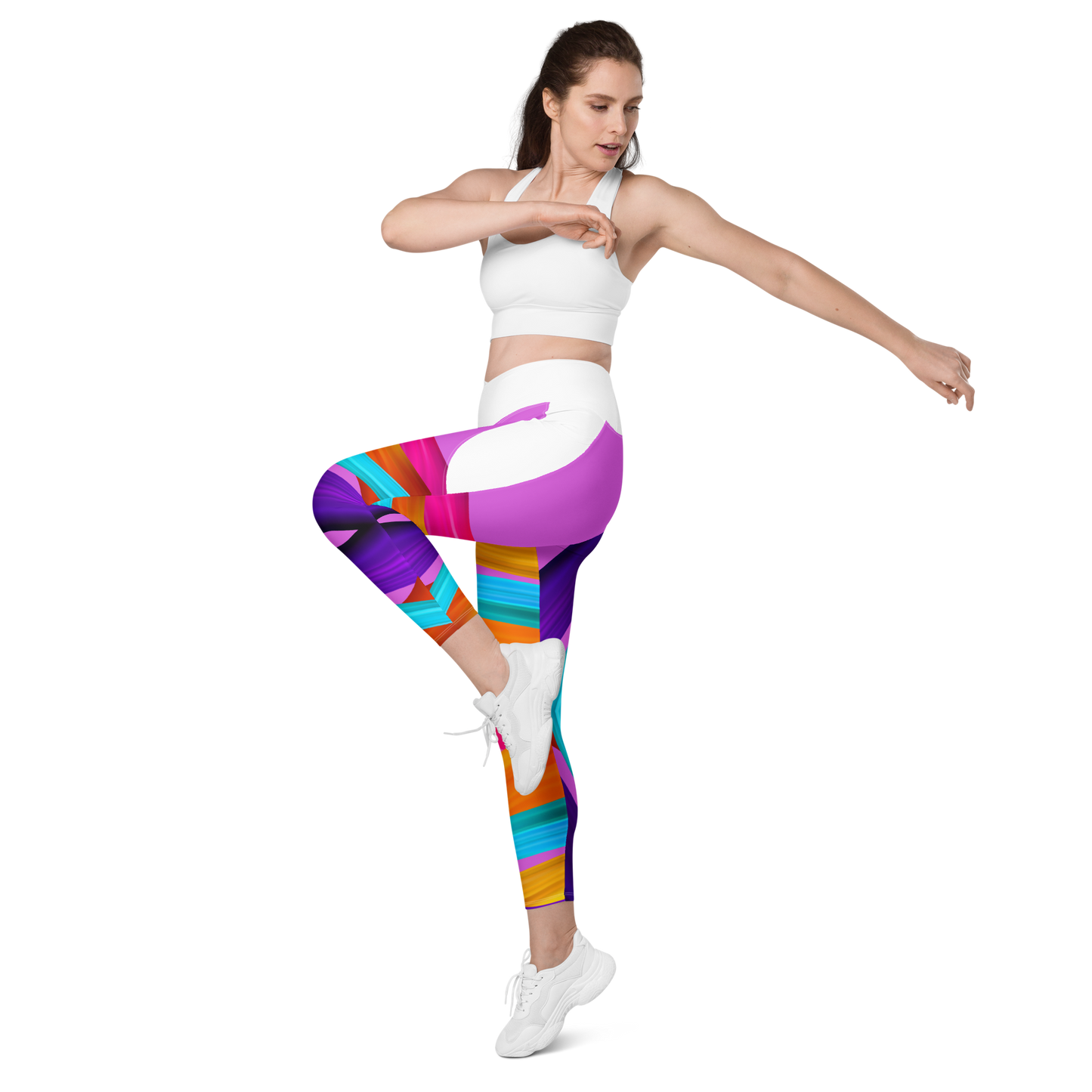 BDifferent Rainbow (Crossover leggings with pockets)