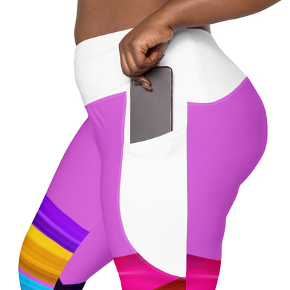 BDifferent Rainbow (Crossover leggings with pockets)