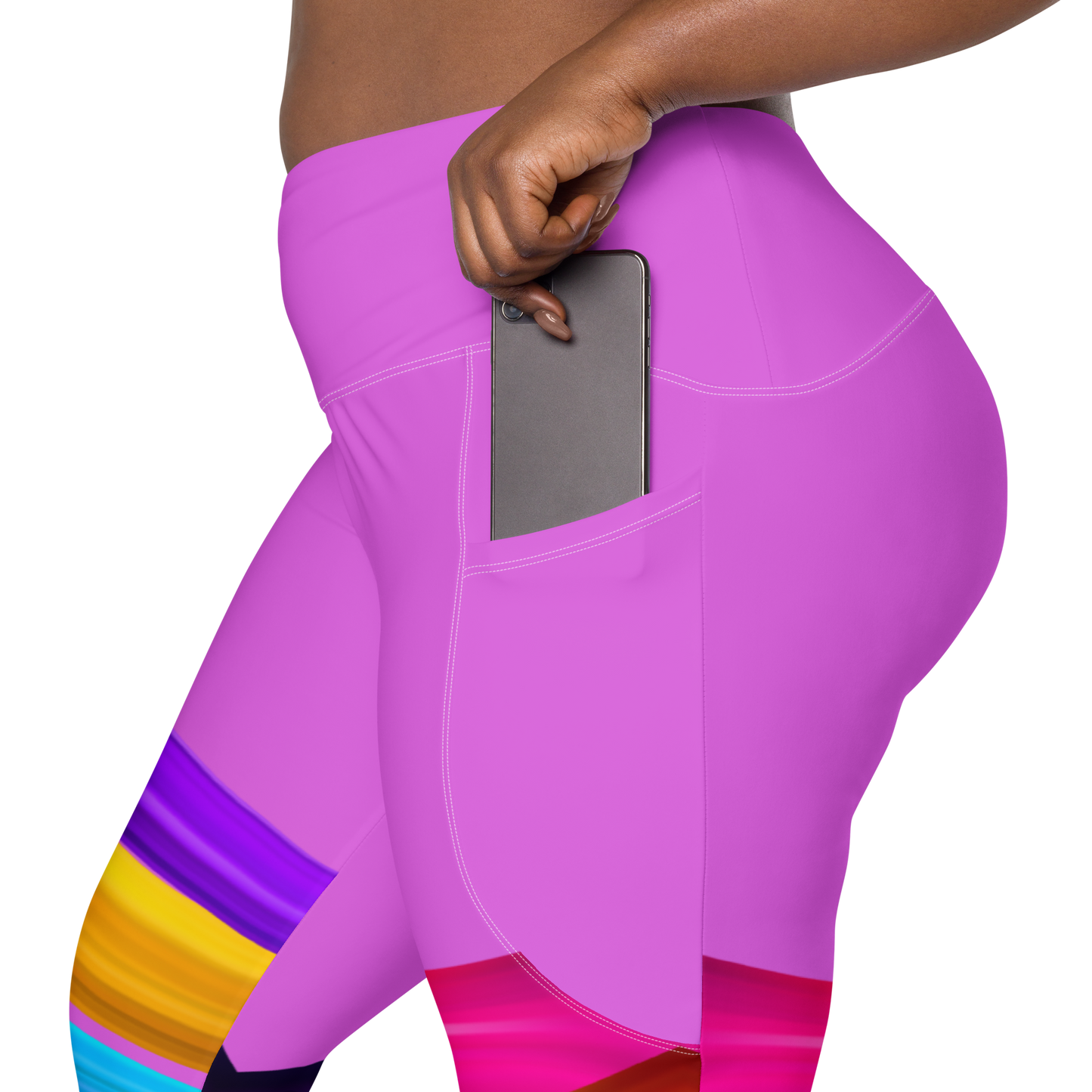 BDifferent Rainbow (Crossover leggings with pockets)