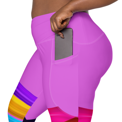 BDifferent Rainbow (Crossover leggings with pockets)