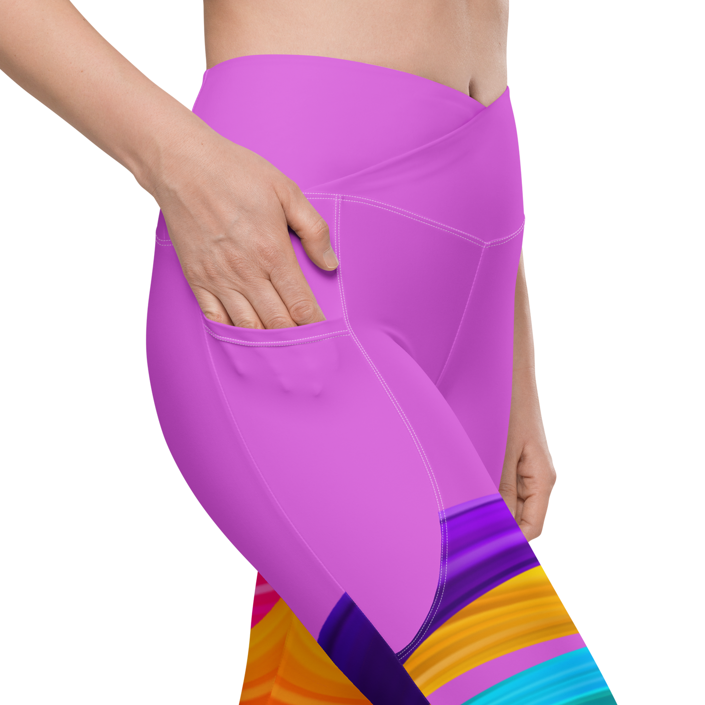 BDifferent Rainbow (Crossover leggings with pockets)