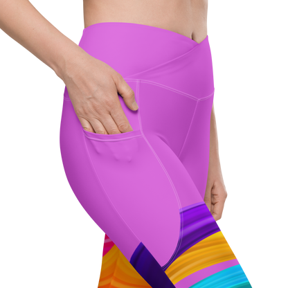 BDifferent Rainbow (Crossover leggings with pockets)