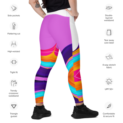 BDifferent Rainbow (Crossover leggings with pockets)