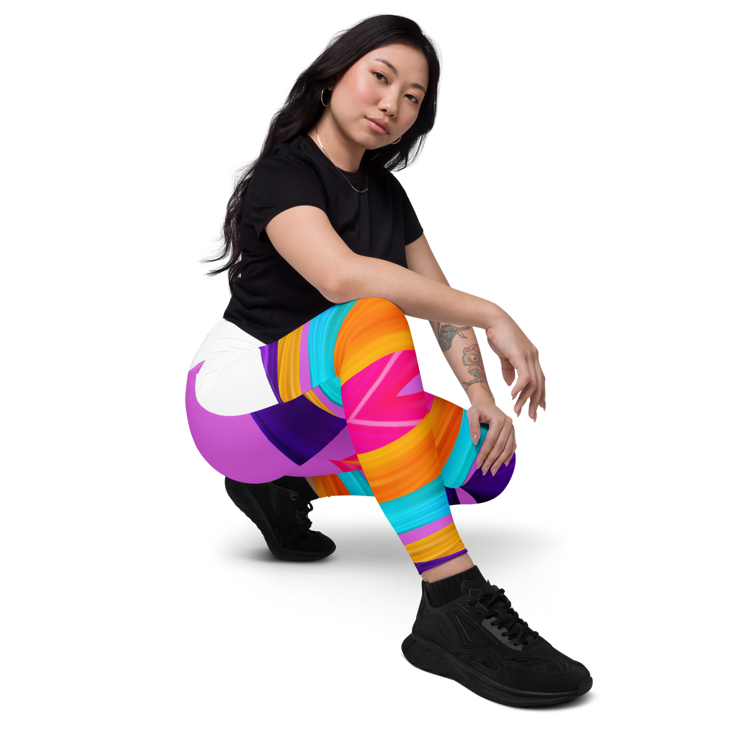 BDifferent Rainbow (Crossover leggings with pockets)