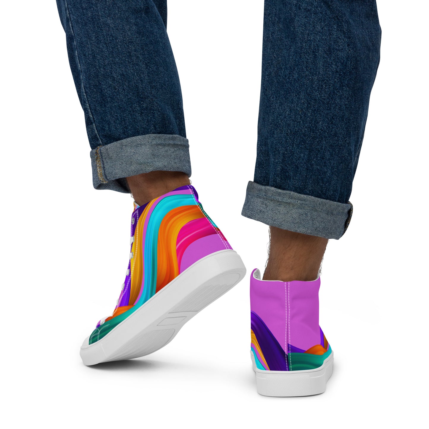 BDifferent Rainbow (Men’s high canvas shoes)