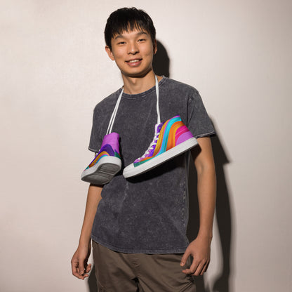 BDifferent Rainbow (Men’s high canvas shoes)