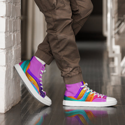 BDifferent Rainbow (Men’s high canvas shoes)