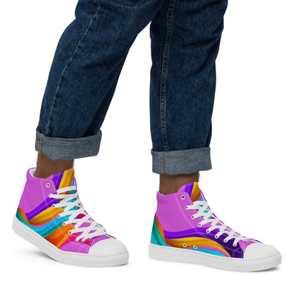 BDifferent Rainbow (Men’s high canvas shoes)