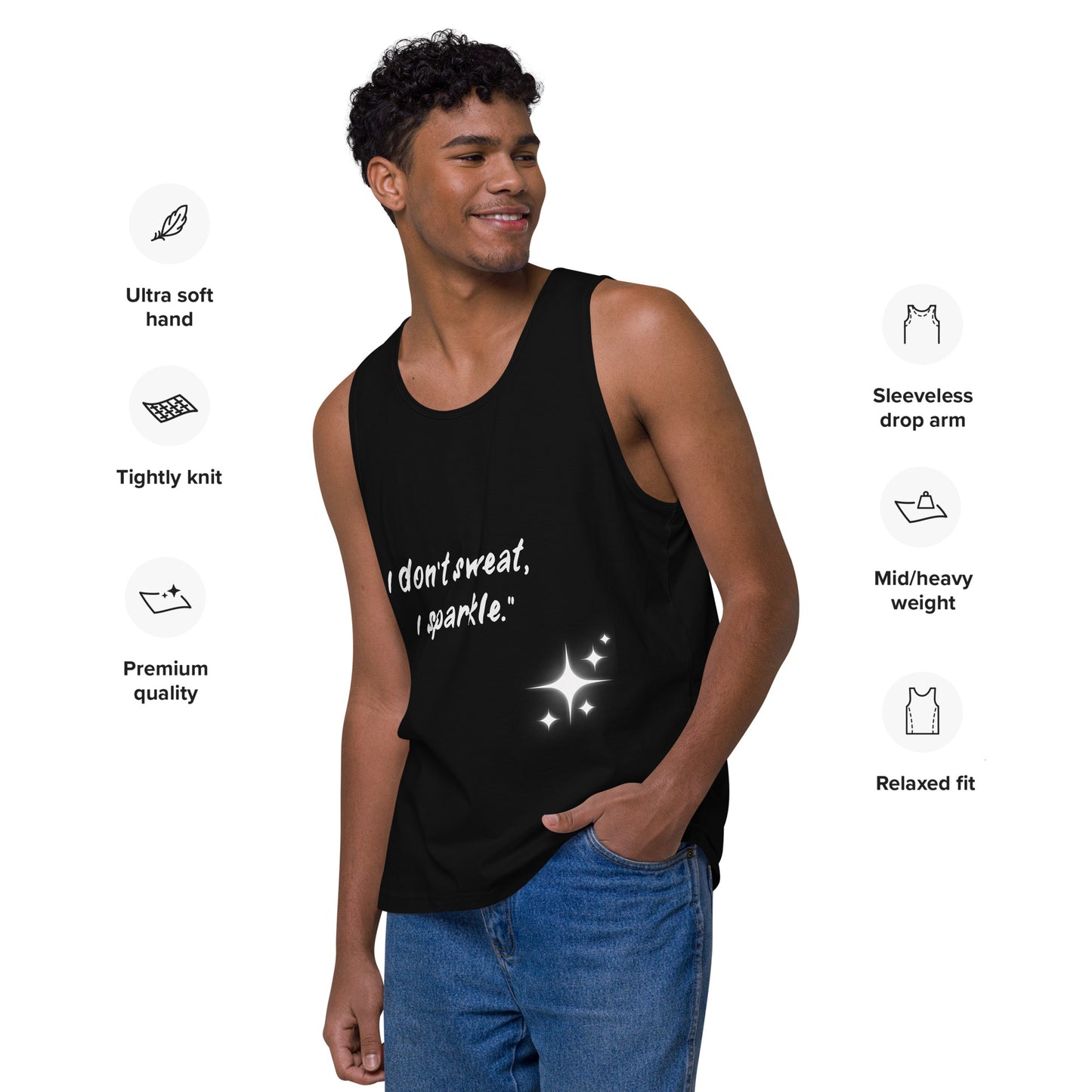 I don't sweat (Men’s premium tank top)