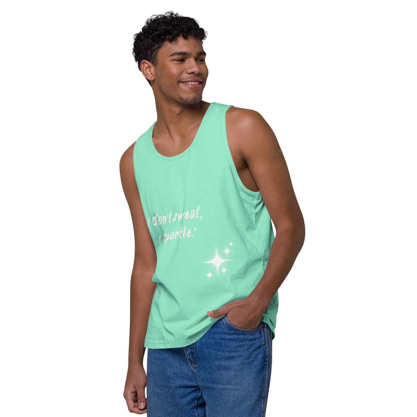 I don't sweat (Men’s premium tank top)