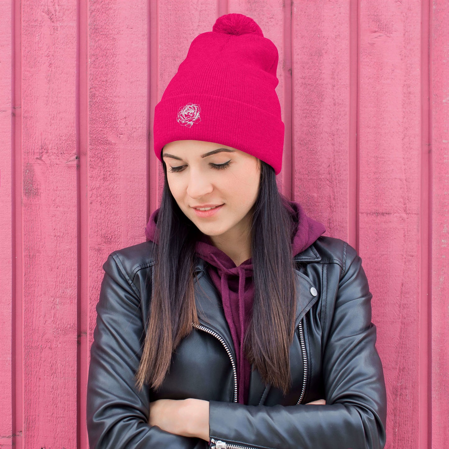 Floral (Pom-Pom Beanie)