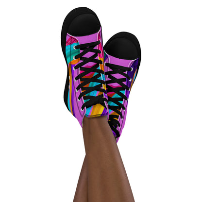 BDifferent Rainbow (Women’s high canvas shoes)