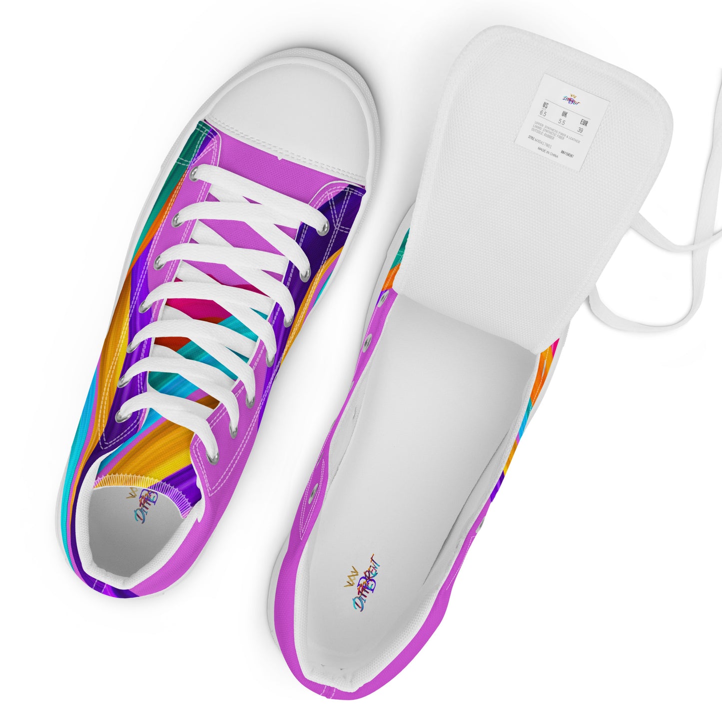 BDifferent Rainbow (Women’s high canvas shoes)