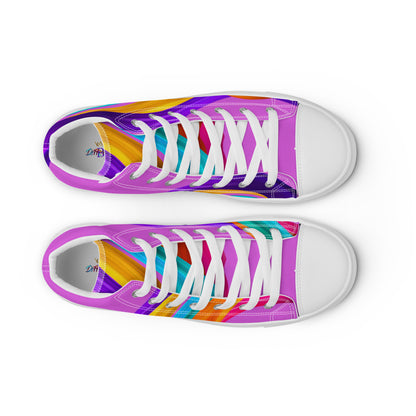 BDifferent Rainbow (Women’s high canvas shoes)