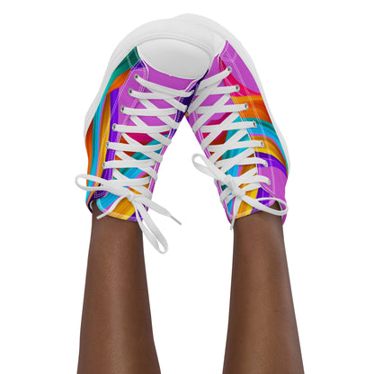 BDifferent Rainbow (Women’s high canvas shoes)