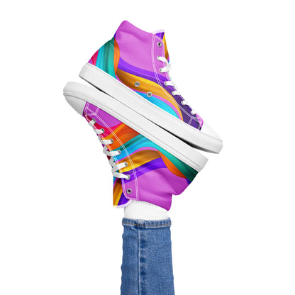 BDifferent Rainbow (Women’s high canvas shoes)