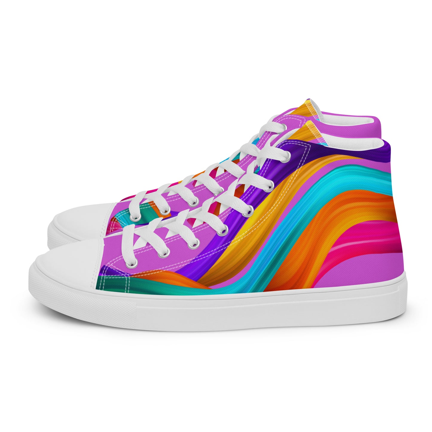 BDifferent Rainbow (Women’s high canvas shoes)