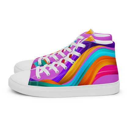 BDifferent Rainbow (Women’s high canvas shoes)