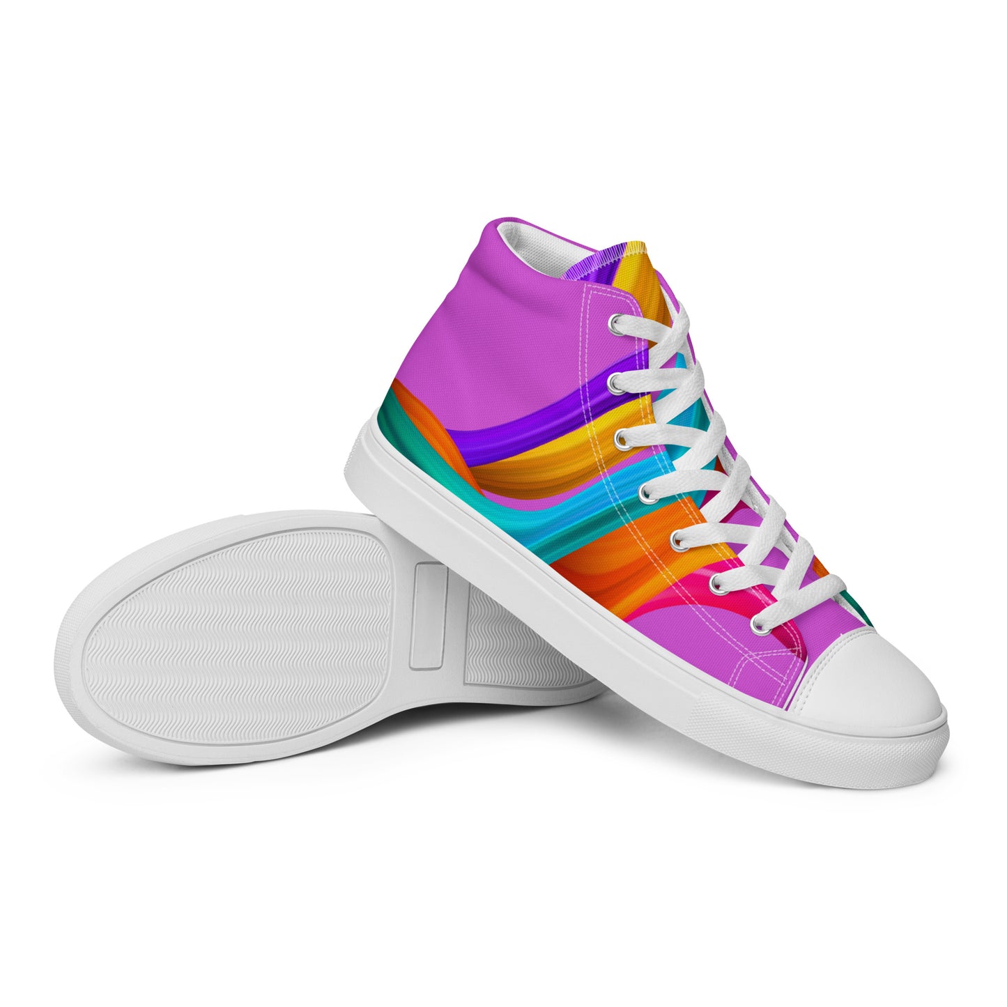 BDifferent Rainbow (Women’s high canvas shoes)