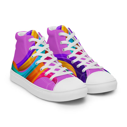 BDifferent Rainbow (Women’s high canvas shoes)